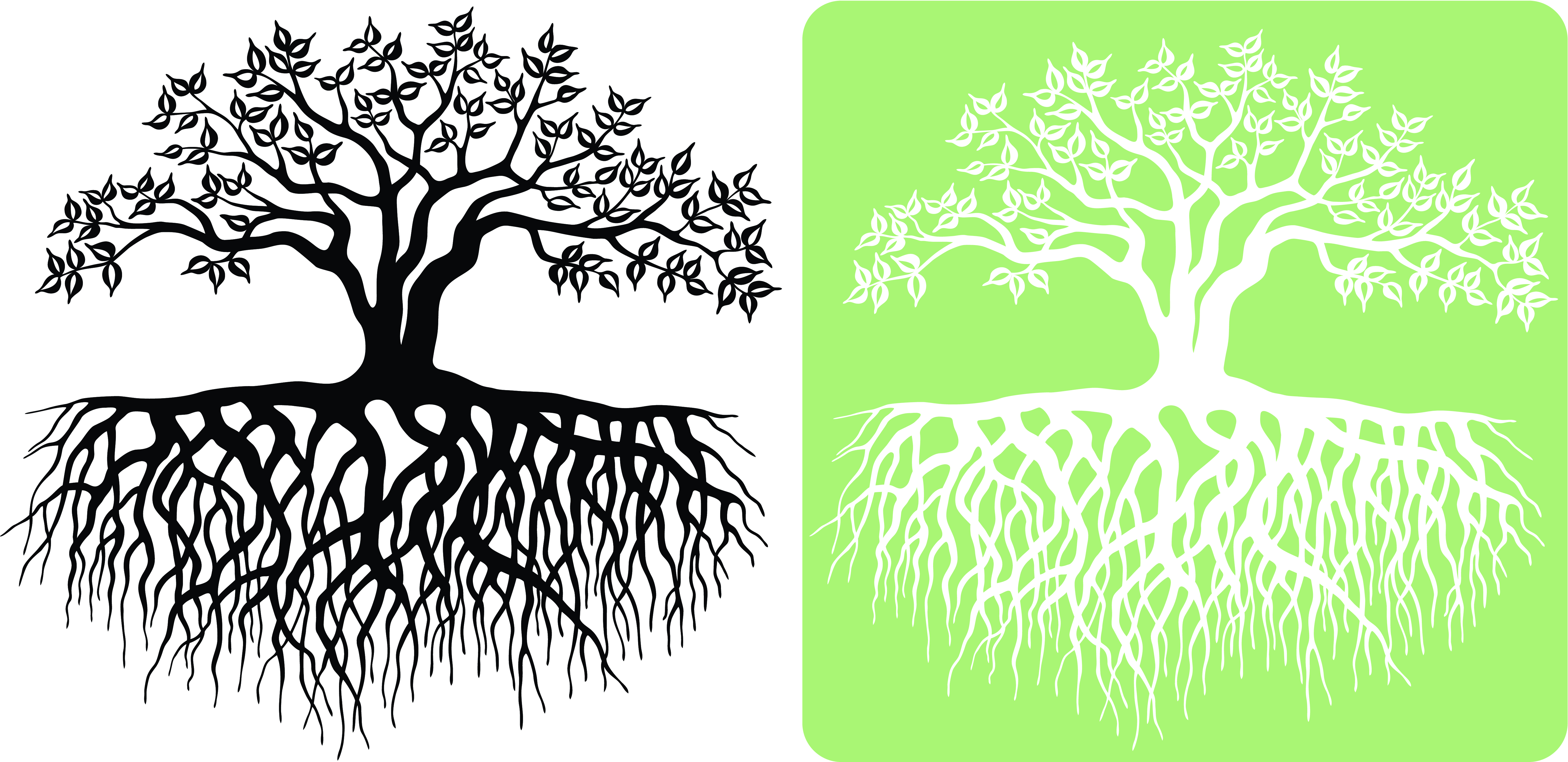 Симметричное дерево вектор с корнями